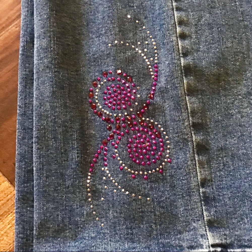 Denim and sparkle studs jeans